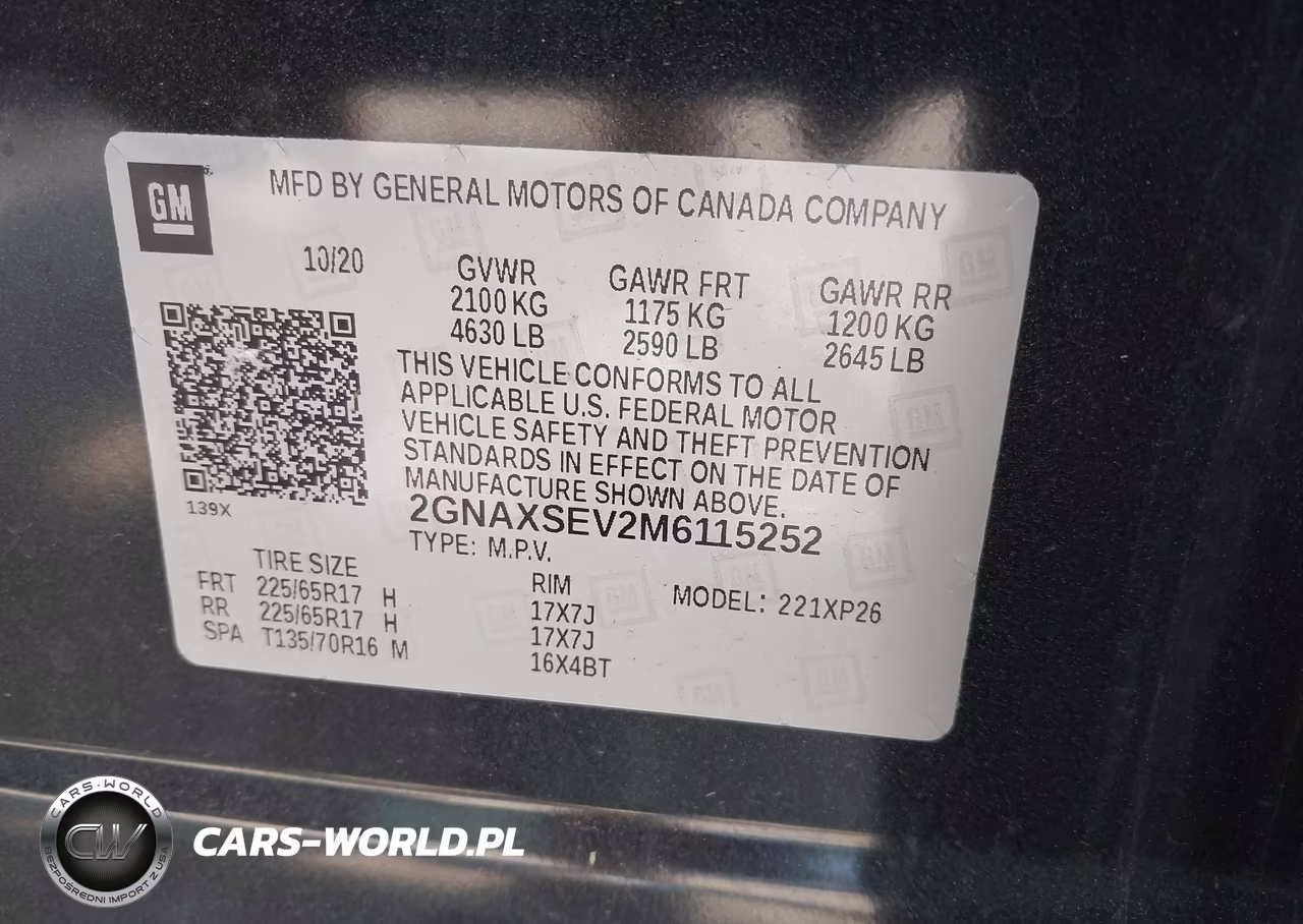 2021 Chevrolet Equinox Awd Ls VIN:2GNAXSEV2M6115252 - 9