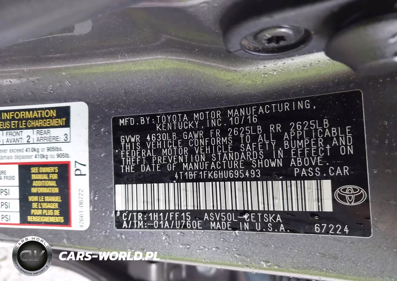 2017 Toyota Camry Se VIN:4T1BF1FK6HU695493 - 9