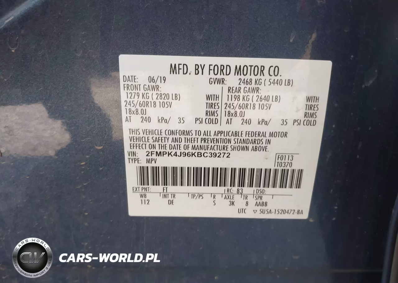 2019 Ford Edge Sel VIN:2FMPK4J96KBC39272 - 9