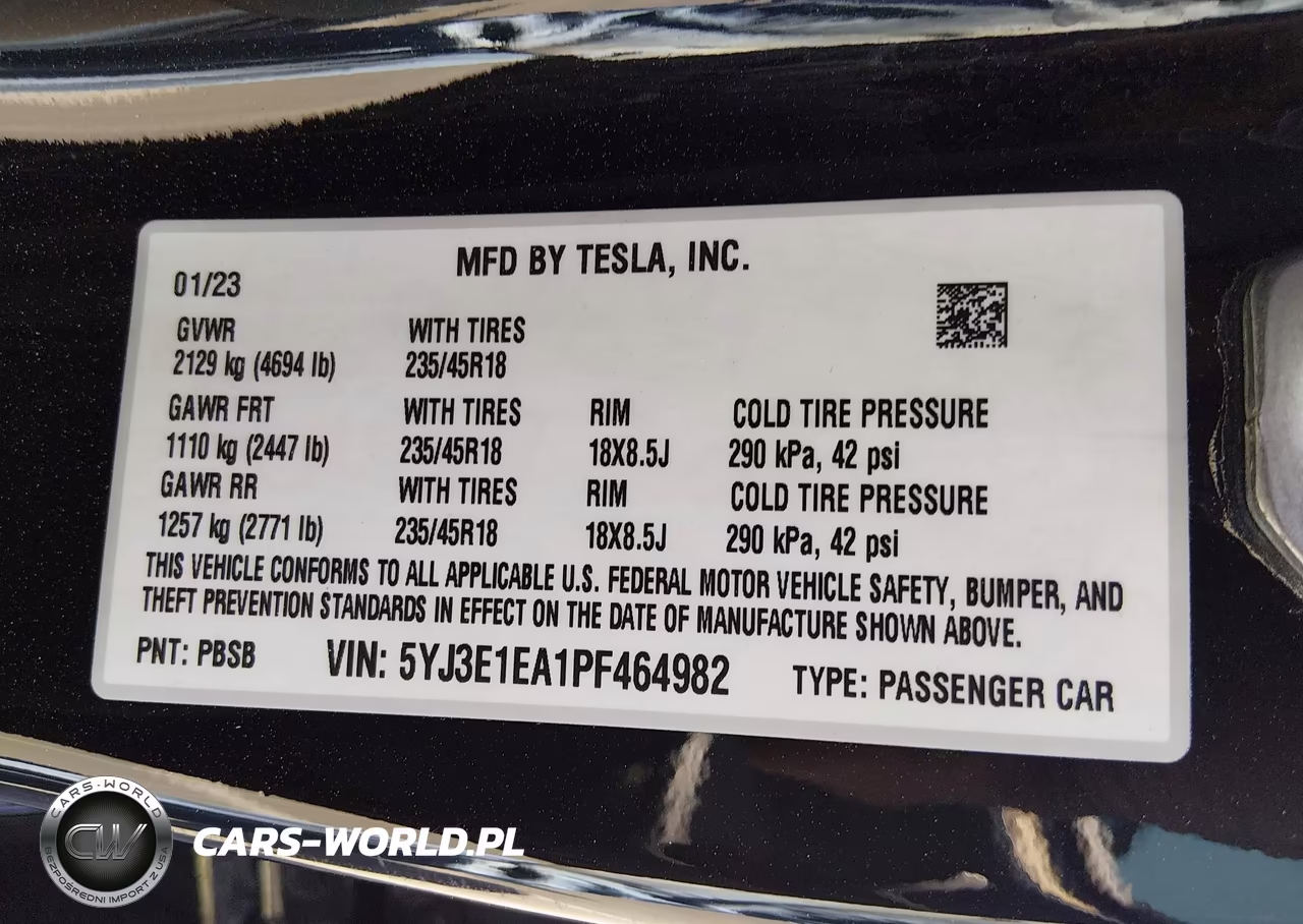 2023 Tesla Model 3 Rear-Wheel Drive VIN:5YJ3E1EA1PF464982 - 9