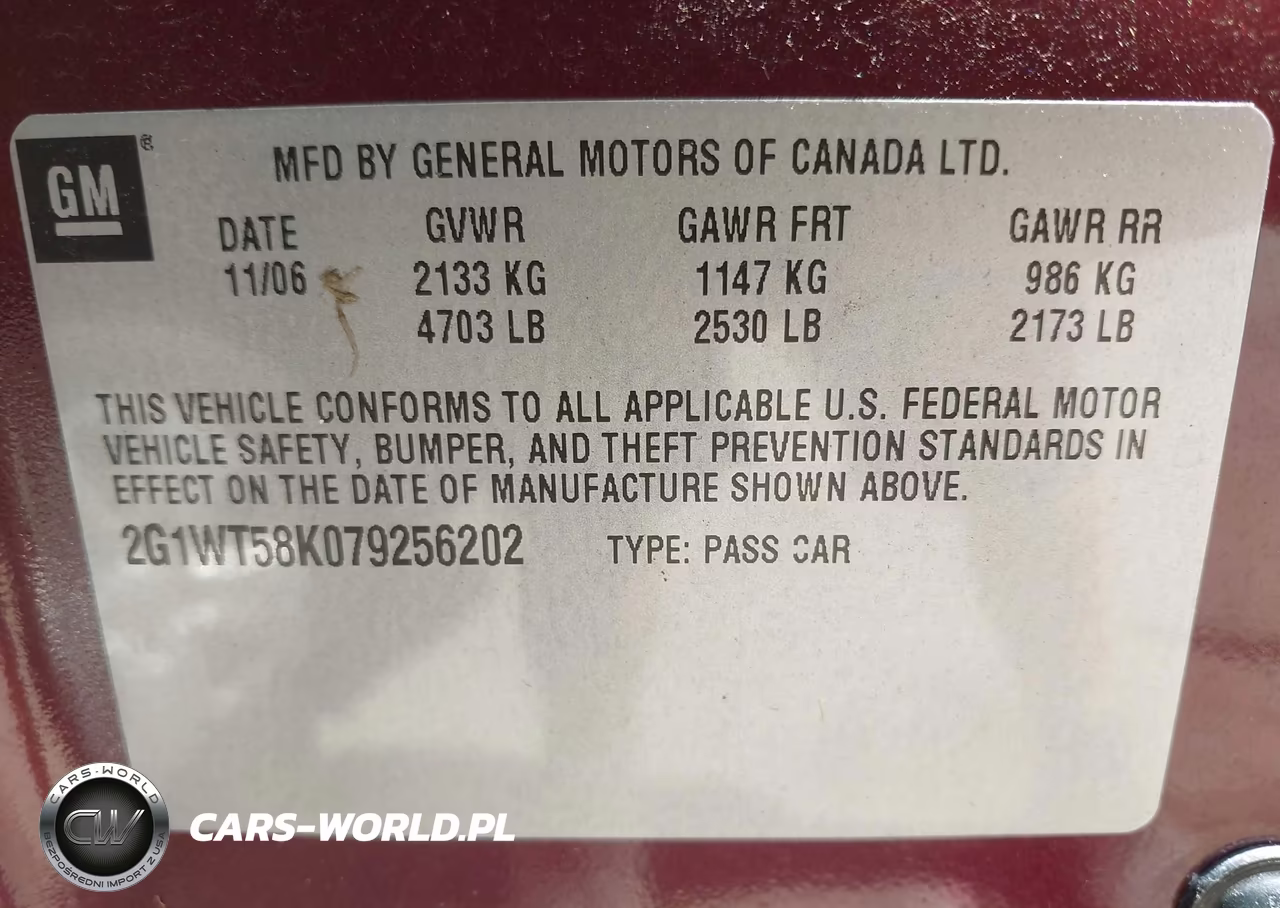 2007 Chevrolet Impala 3.5L Lt VIN:2G1WT58K079256202 - 9
