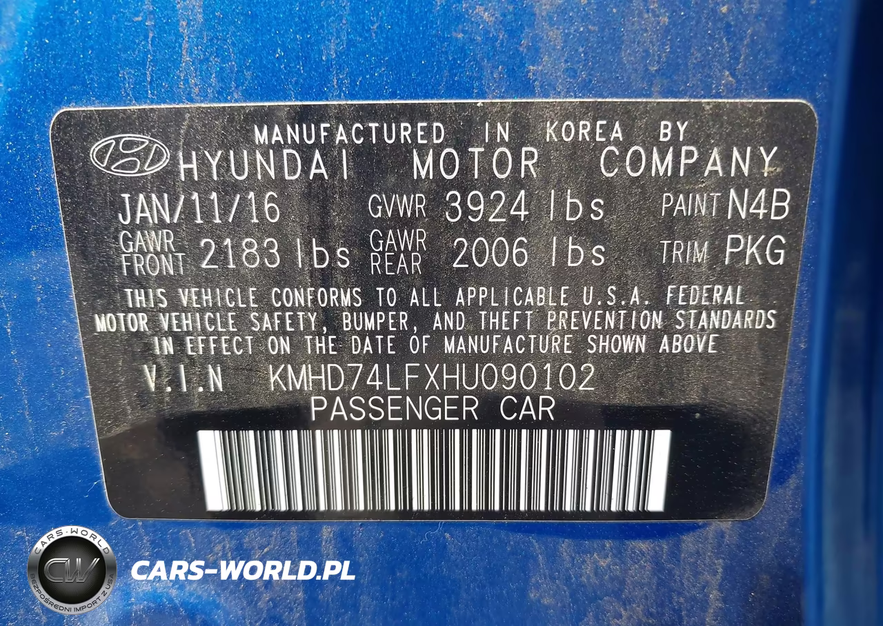 2017 Hyundai Elantra Se VIN:KMHD74LFXHU090102 - 9