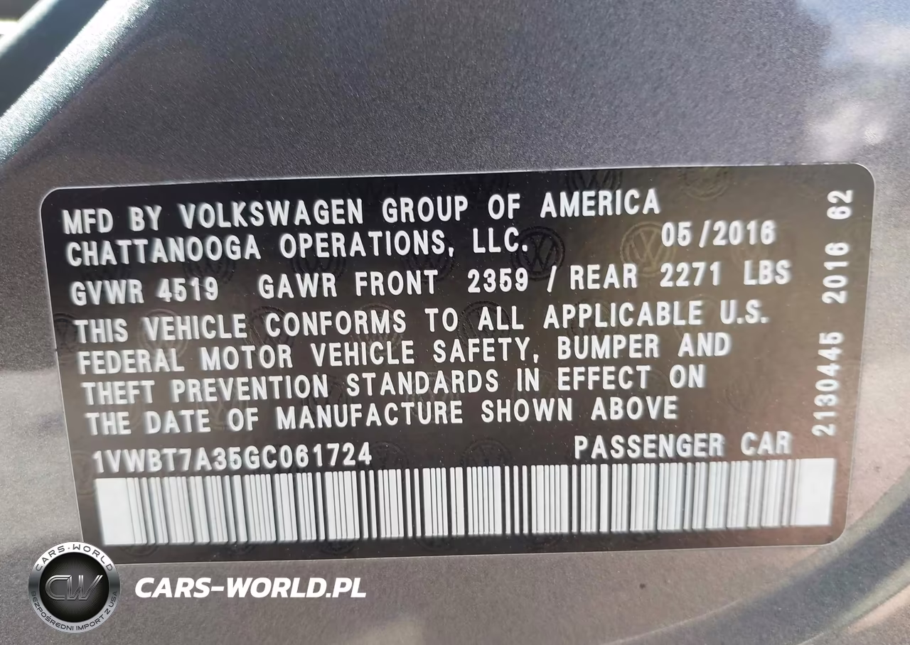 2016 Volkswagen Passat 1.8T Se VIN:1VWBT7A35GC061724 - 9