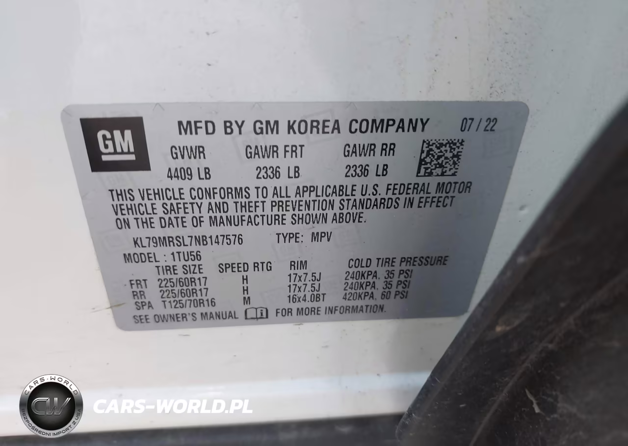 2022 Chevrolet Trailblazer Awd Lt VIN:KL79MRSL7NB147576 - 9