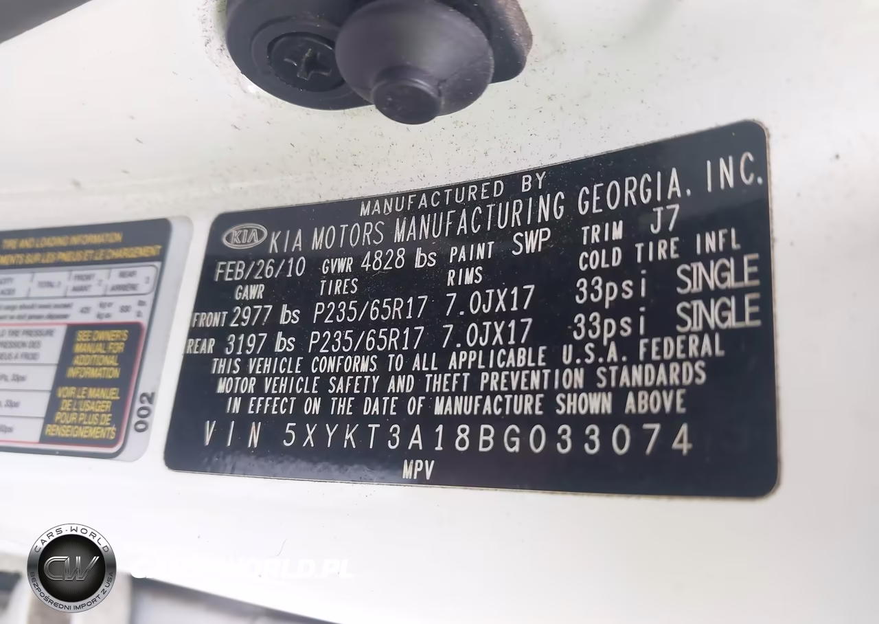 2011 Kia Sorento Lx VIN:5XYKT3A18BG033074 - 9