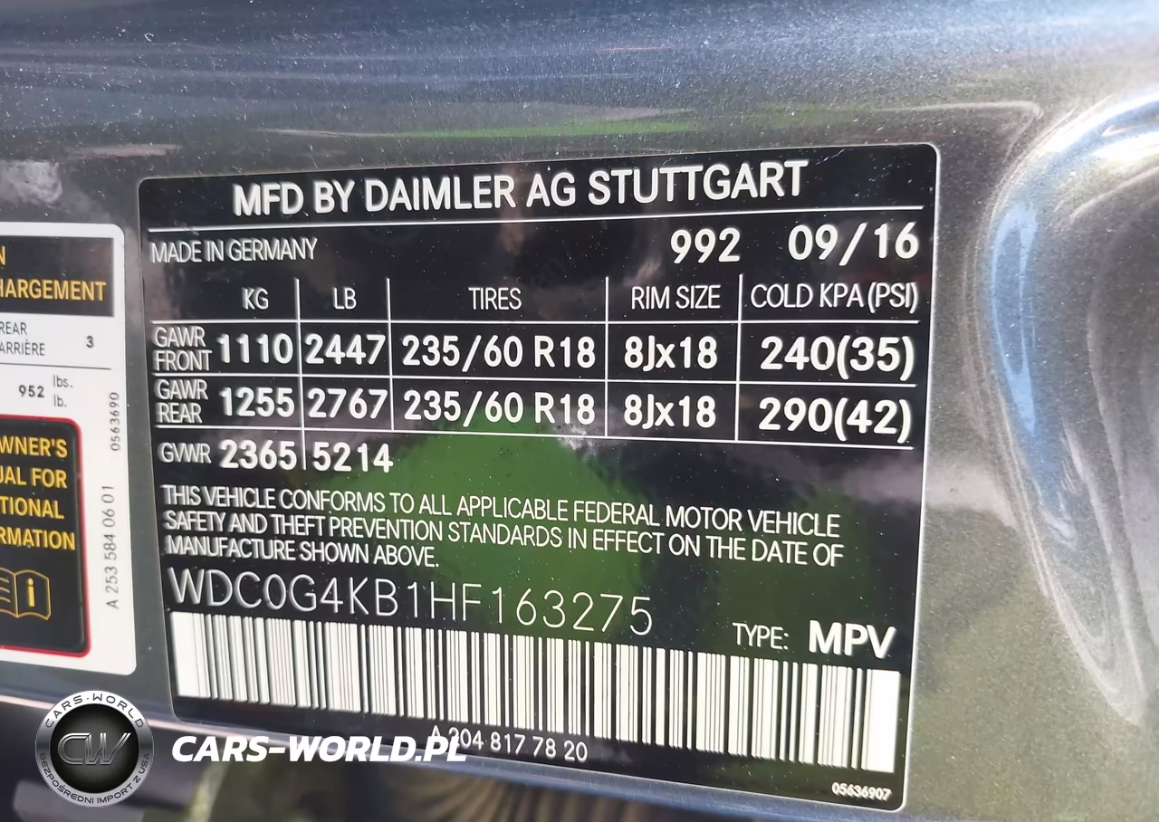 2017 Mercedes-Benz Glc 300 4Matic VIN:WDC0G4KB1HF163275 - 9