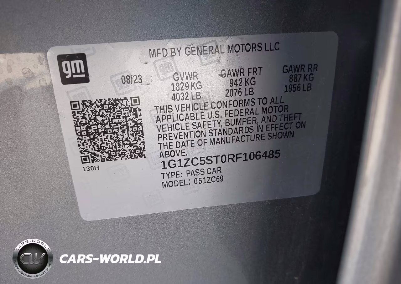 2024 Chevrolet Malibu Fwd 1Fl VIN:1G1ZC5ST0RF106485 - 9