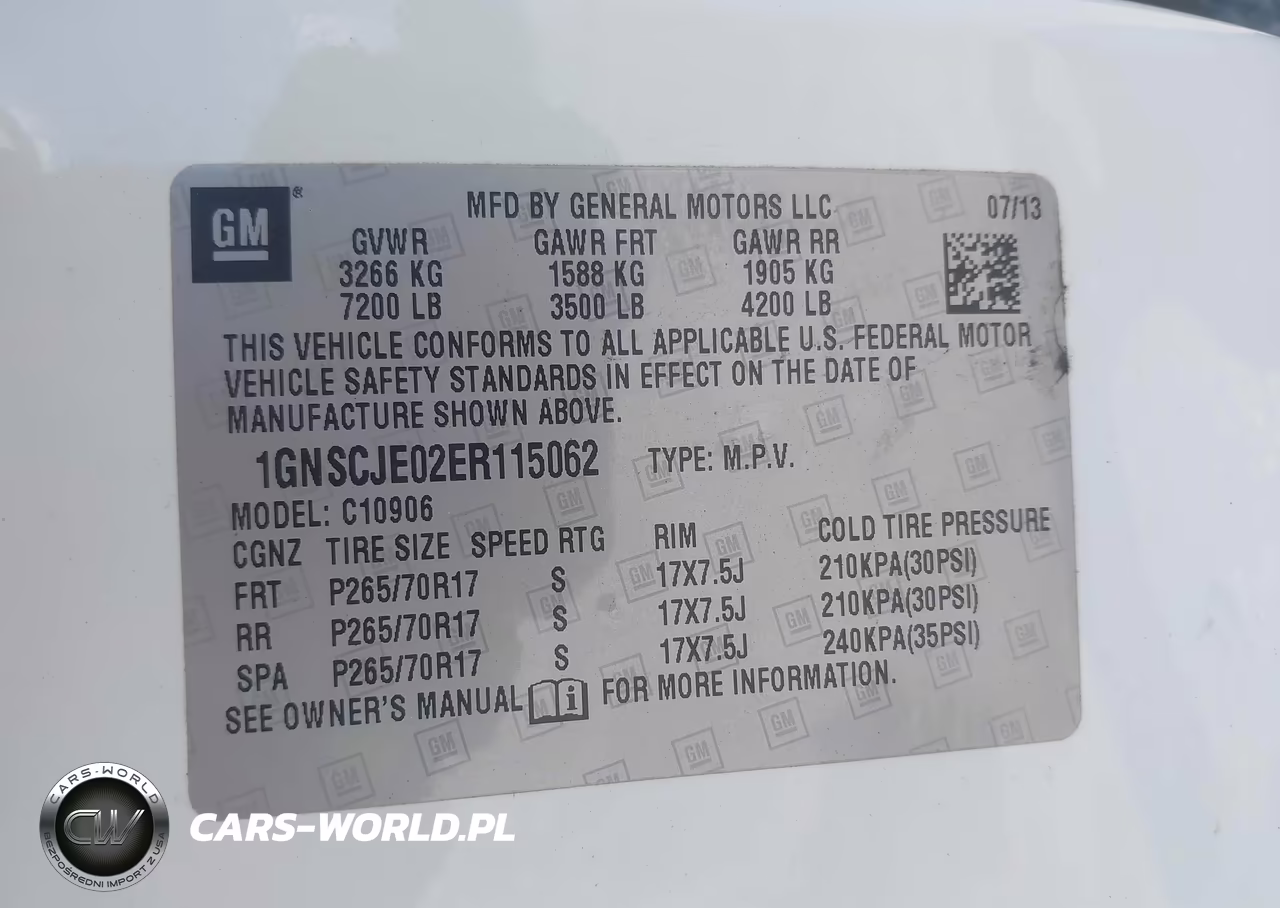 2014 Chevrolet Suburban C1500 Lt VIN:1GNSCJE02ER115062 - 9