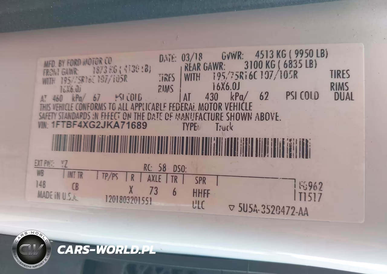 2018 Ford Transit-350 VIN:1FTBF4XG2JKA71689 - 9