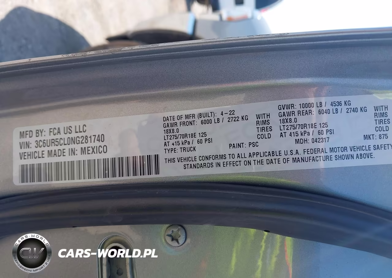 2022 Ram 2500 VIN:3C6UR5CL0NG281740 - 9