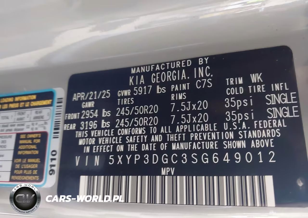 2025 Kia Telluride Ex X-Line VIN:5XYP3DGC3SG649012 - 9