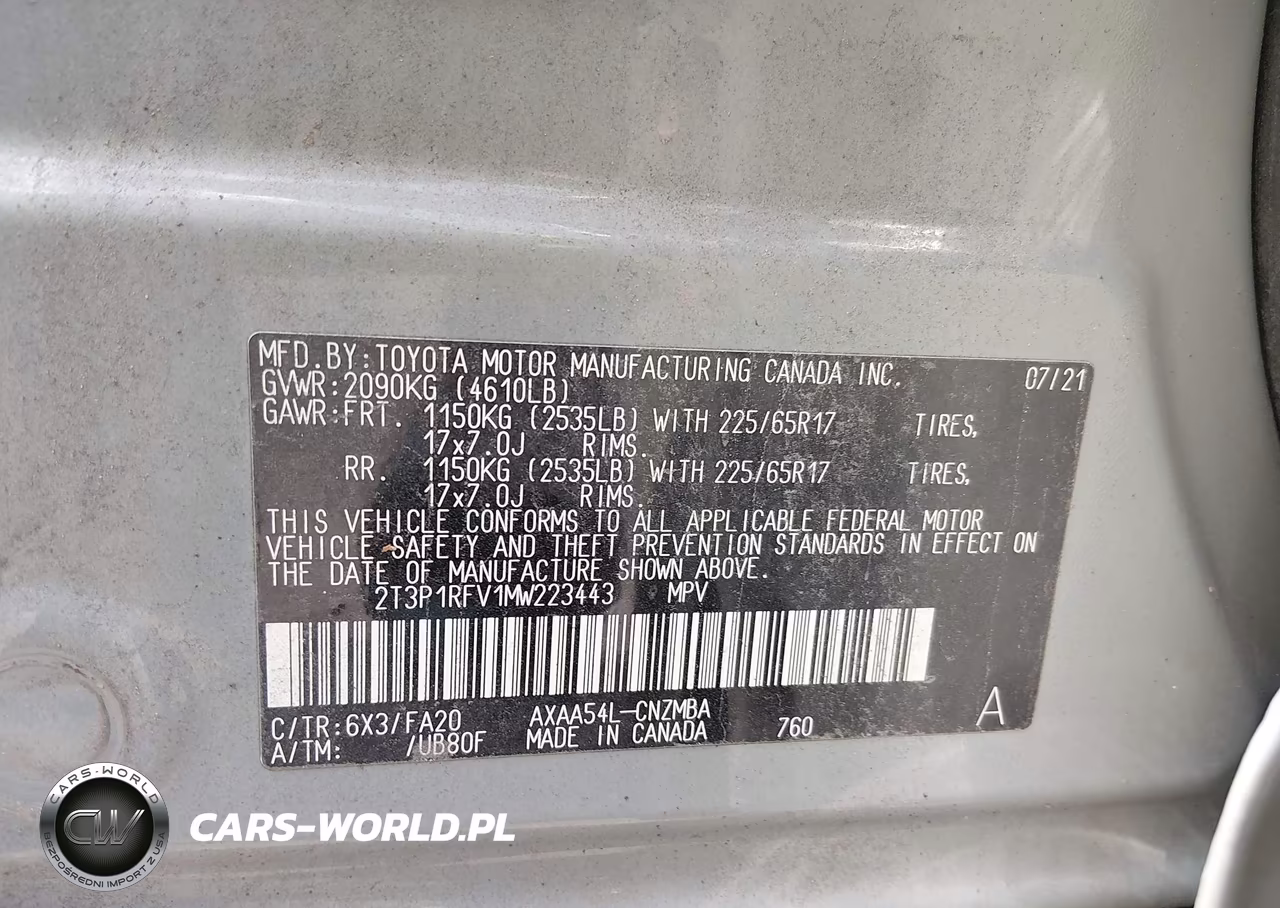 2021 Toyota Rav4 Xle VIN:2T3P1RFV1MW223443 - 9