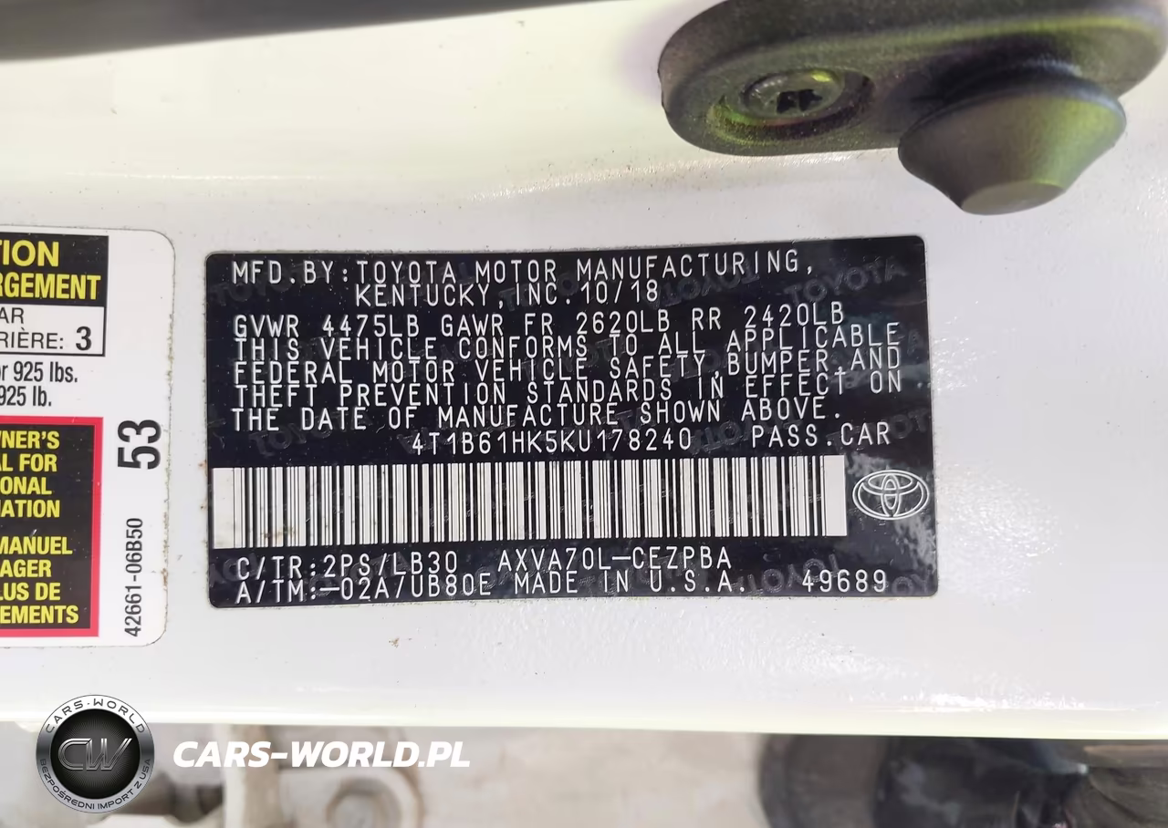 2019 Toyota Camry Xse VIN:4T1B61HK5KU178240 - 9