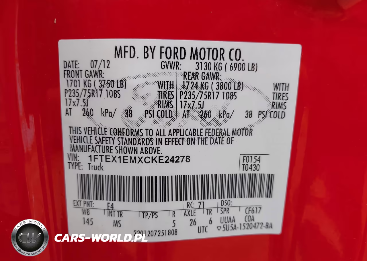 2012 Ford F-150 Xlt VIN:1FTEX1EMXCKE24278 - 9