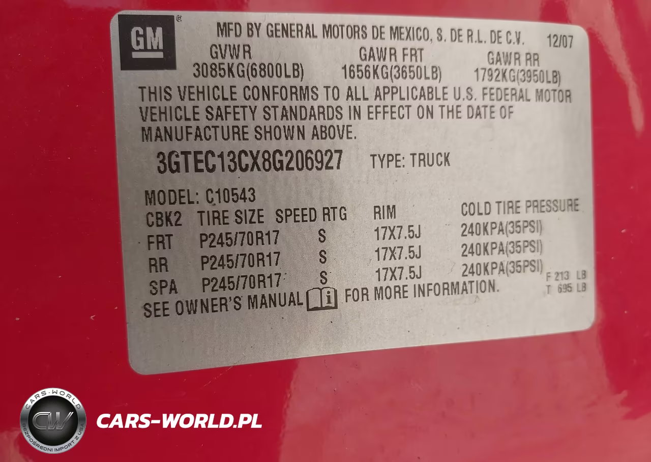 2008 GMC Sierra 1500 Sl VIN:3GTEC13CX8G206927 - 9