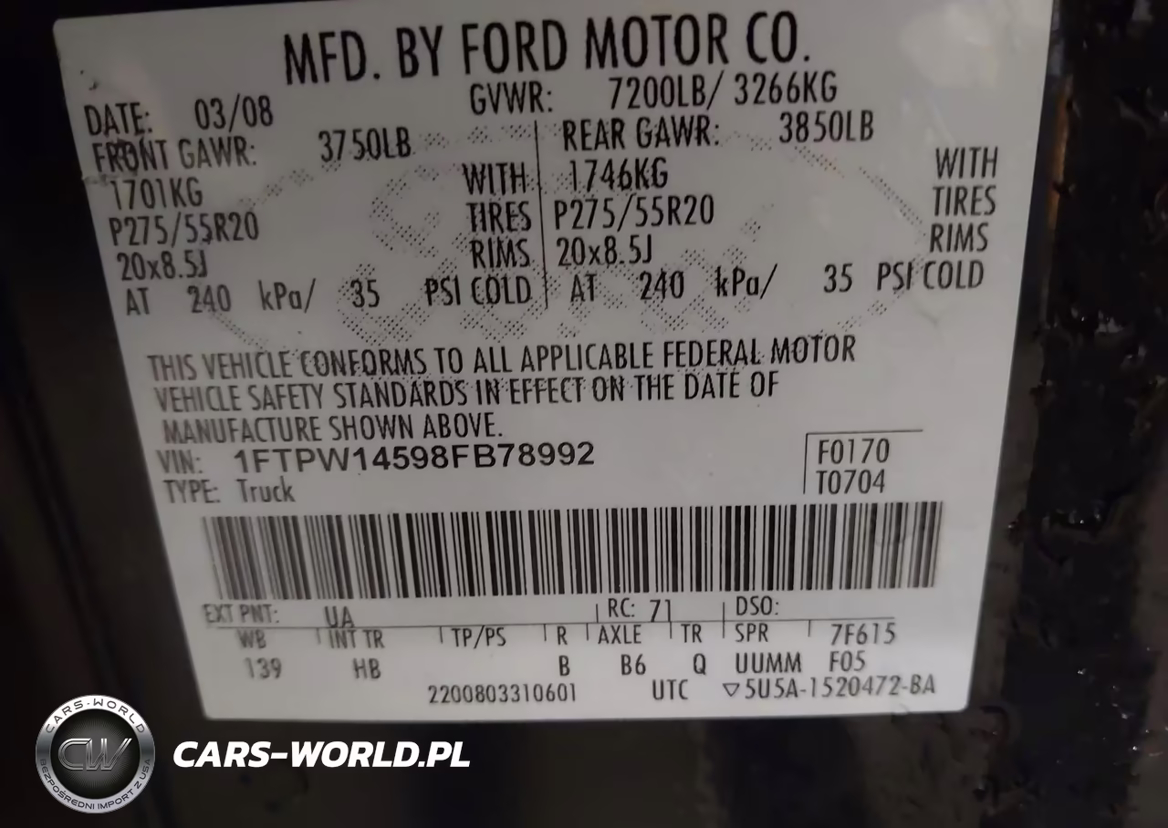 2008 Ford F-150 60Th Anniversary-Fx4-King Ranch-Lariat-Limited-Xlt VIN:1FTPW14598FB78992 - 9