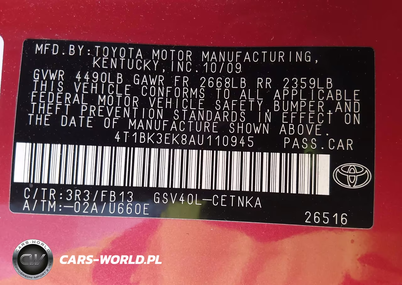 2010 Toyota Camry Le V6 VIN:4T1BK3EK8AU110945 - 9