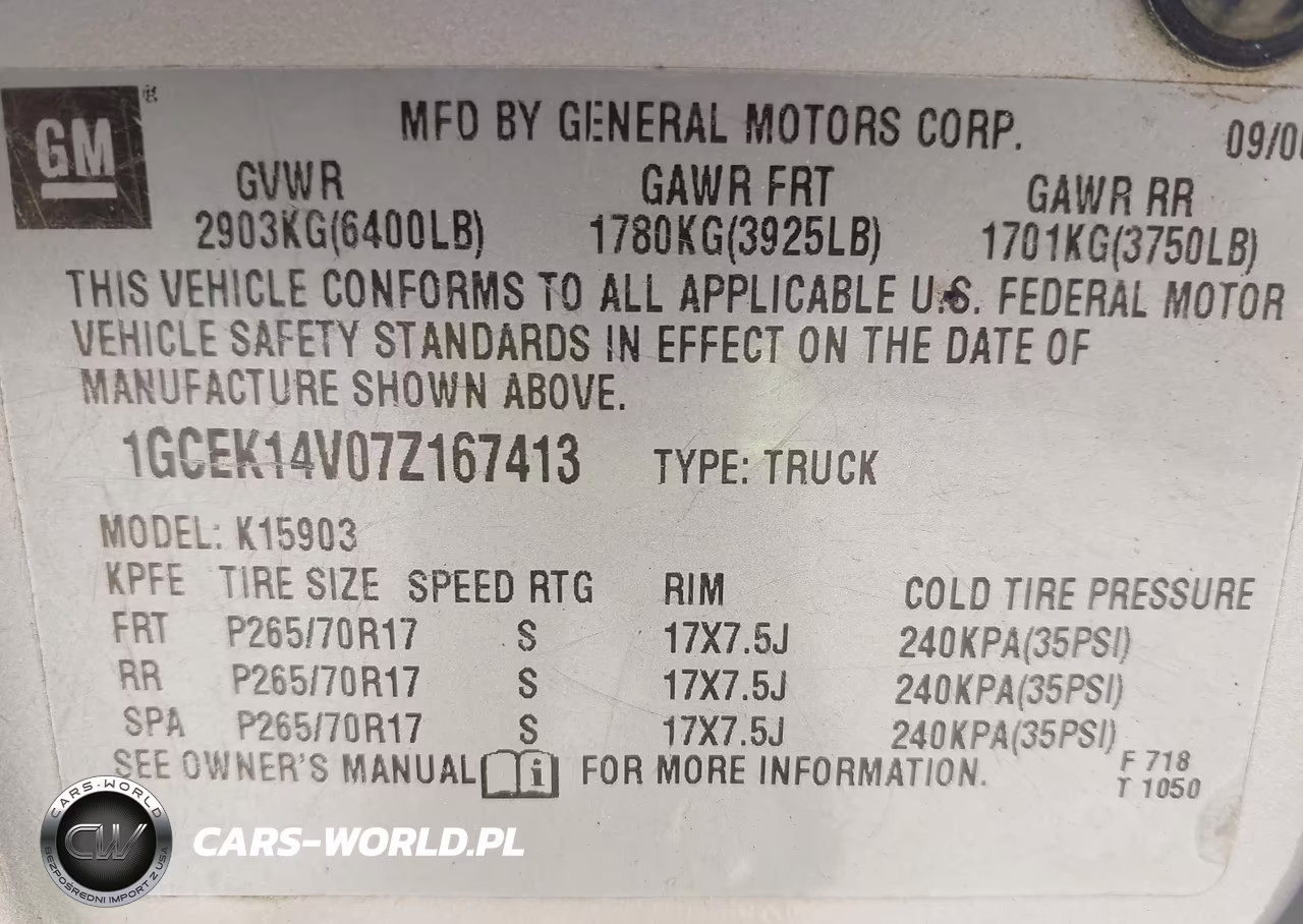 2007 Chevrolet Silverado 1500 Classic Work Truck VIN:1GCEK14V07Z167413 - 9