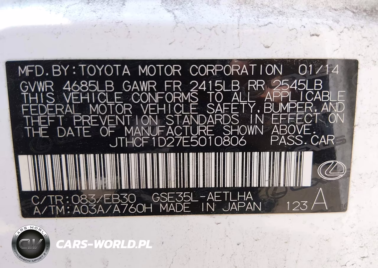 2014 Lexus Is 250 VIN:JTHCF1D27E5010806 - 9