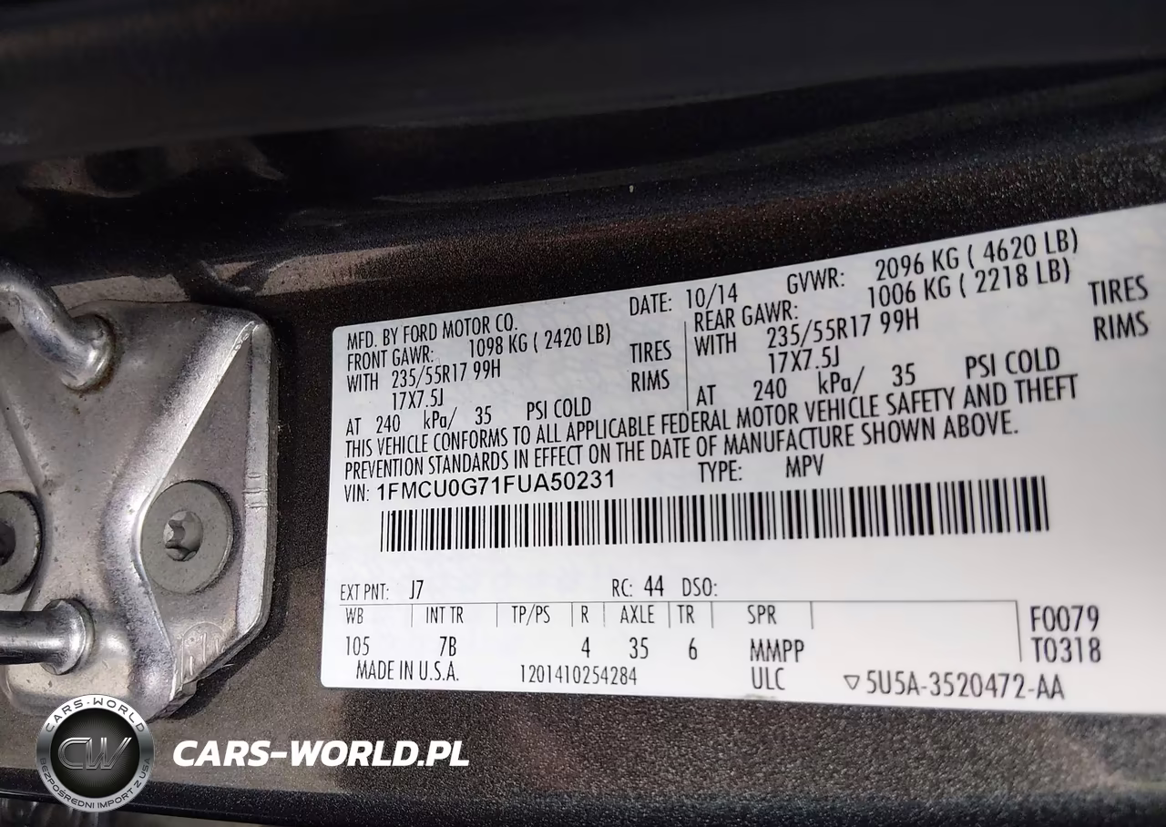 2015 Ford Escape Se VIN:1FMCU0G71FUA50231 - 9