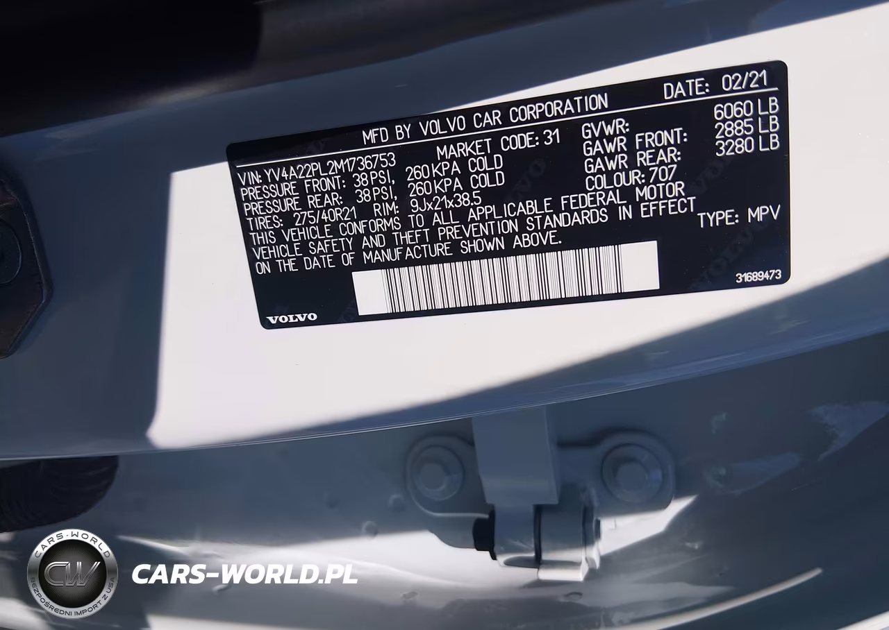 2021 Volvo Xc90 T6 Inscription 7 Passenger VIN:YV4A22PL2M1736753 - 9