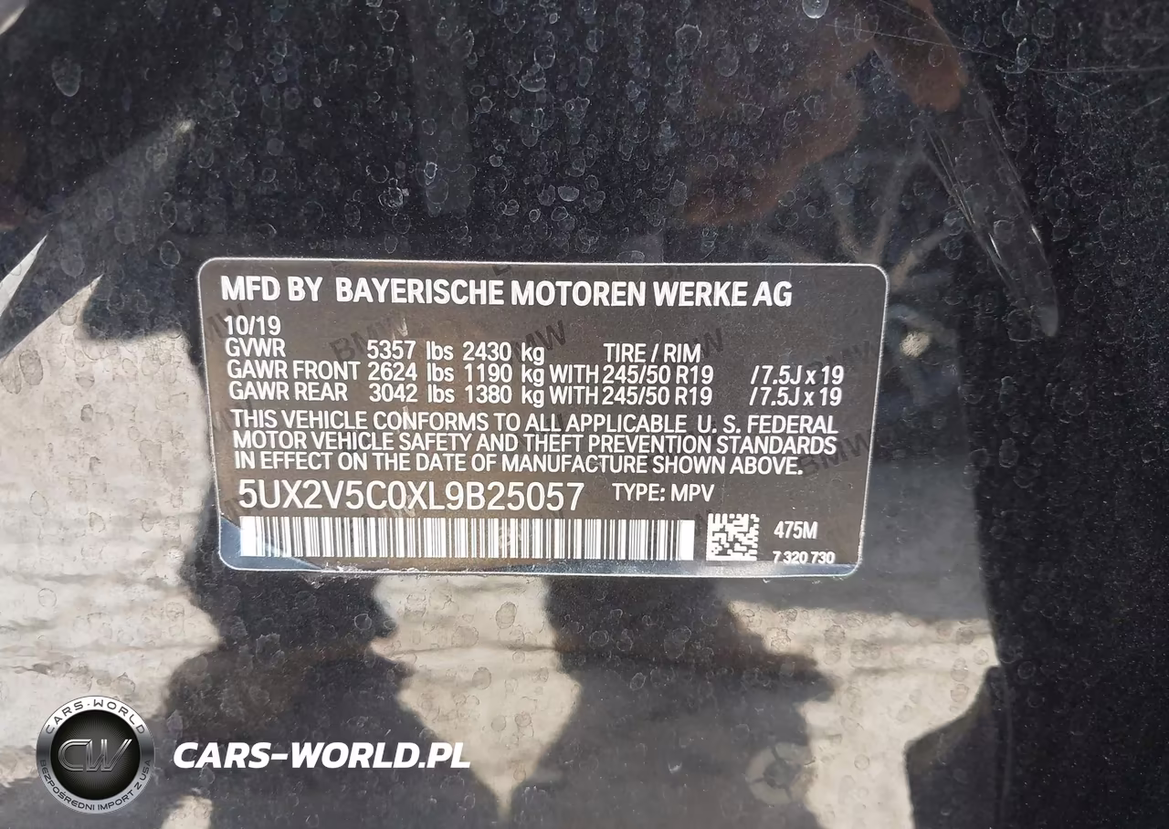 2020 BMW X4 M40I VIN:5UX2V5C0XL9B25057 - 9