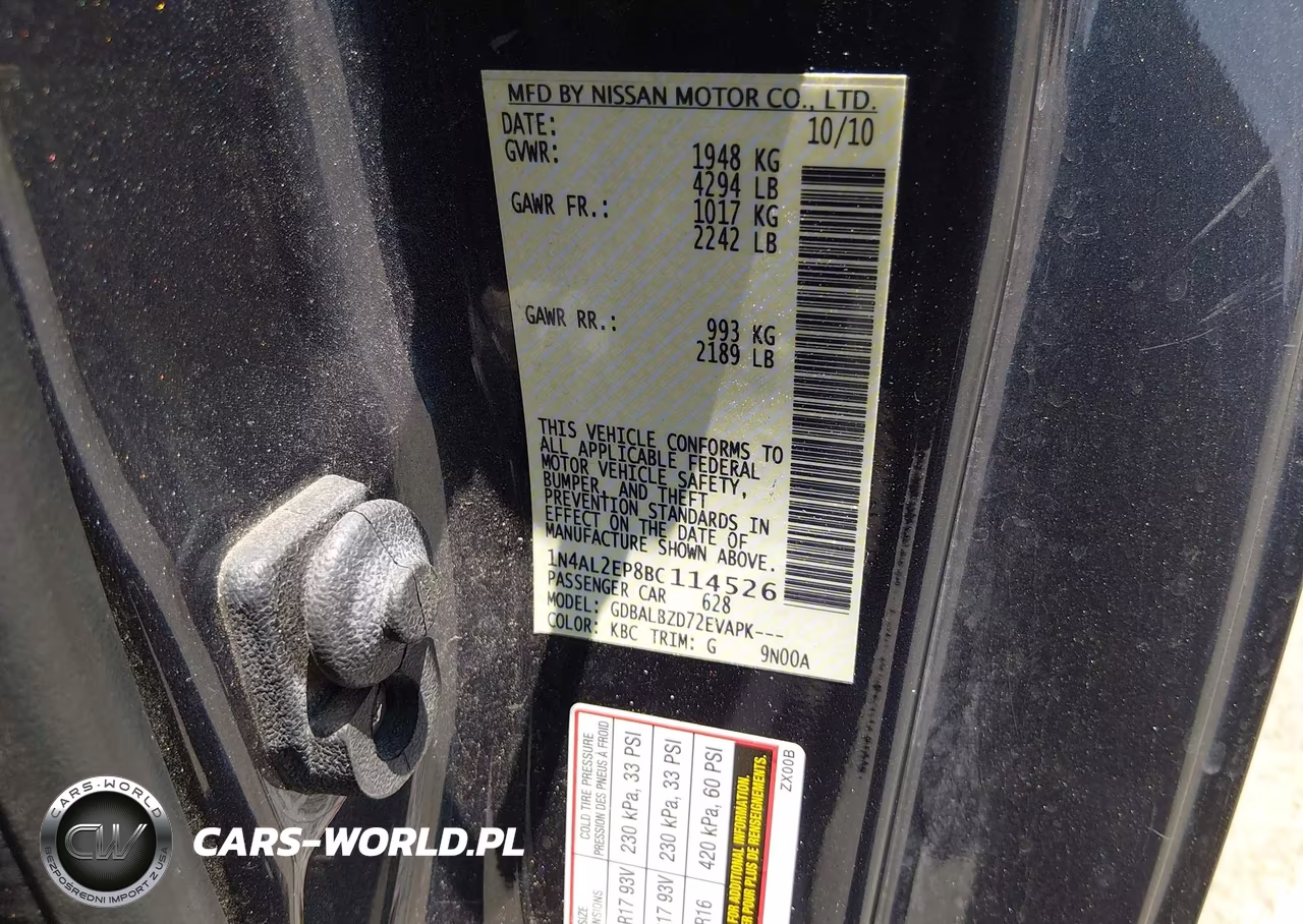 2011 Nissan Altima 2.5 S VIN:1N4AL2EP8BC114526 - 9