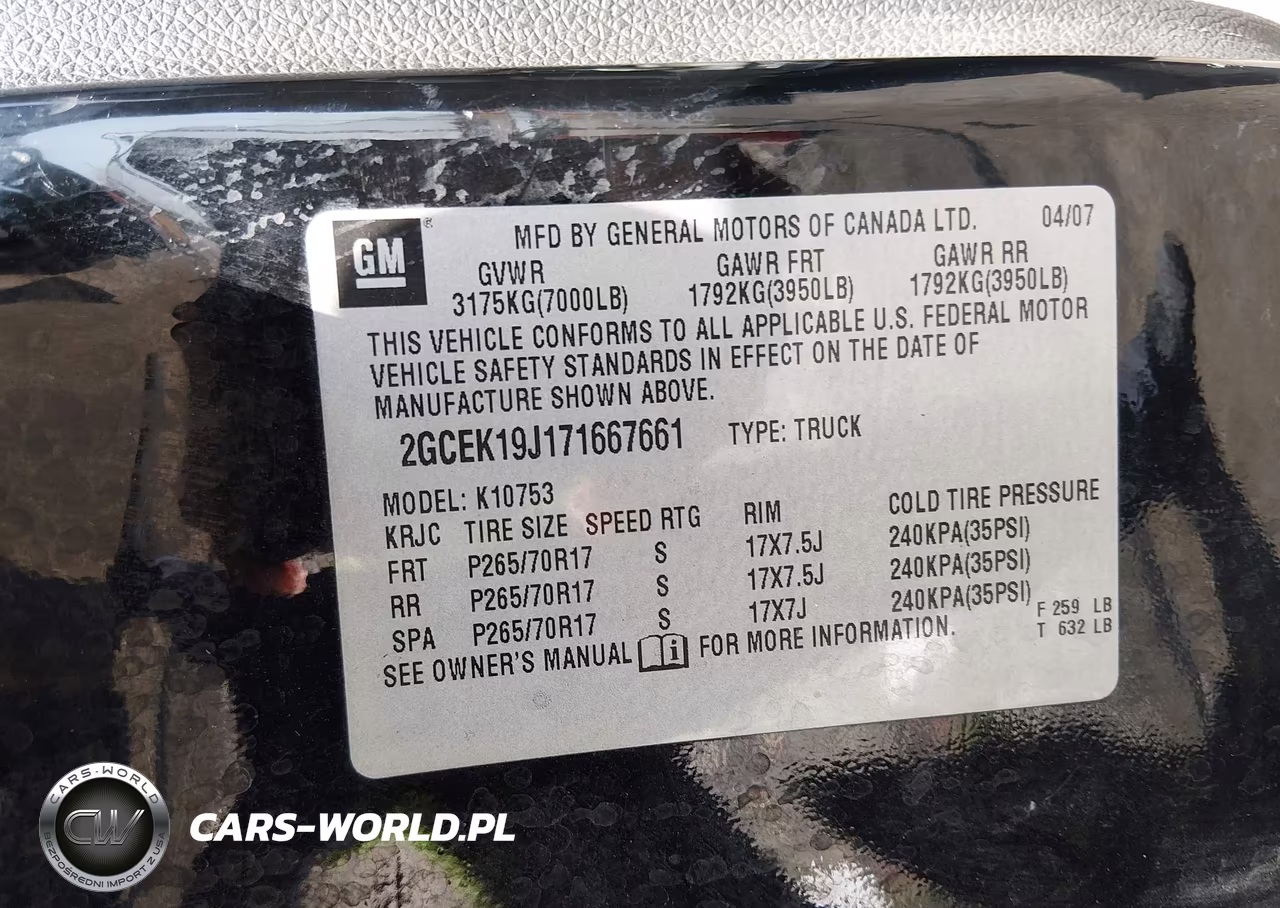 2007 Chevrolet Silverado K1500 VIN:2GCEK19J171667661 - 9