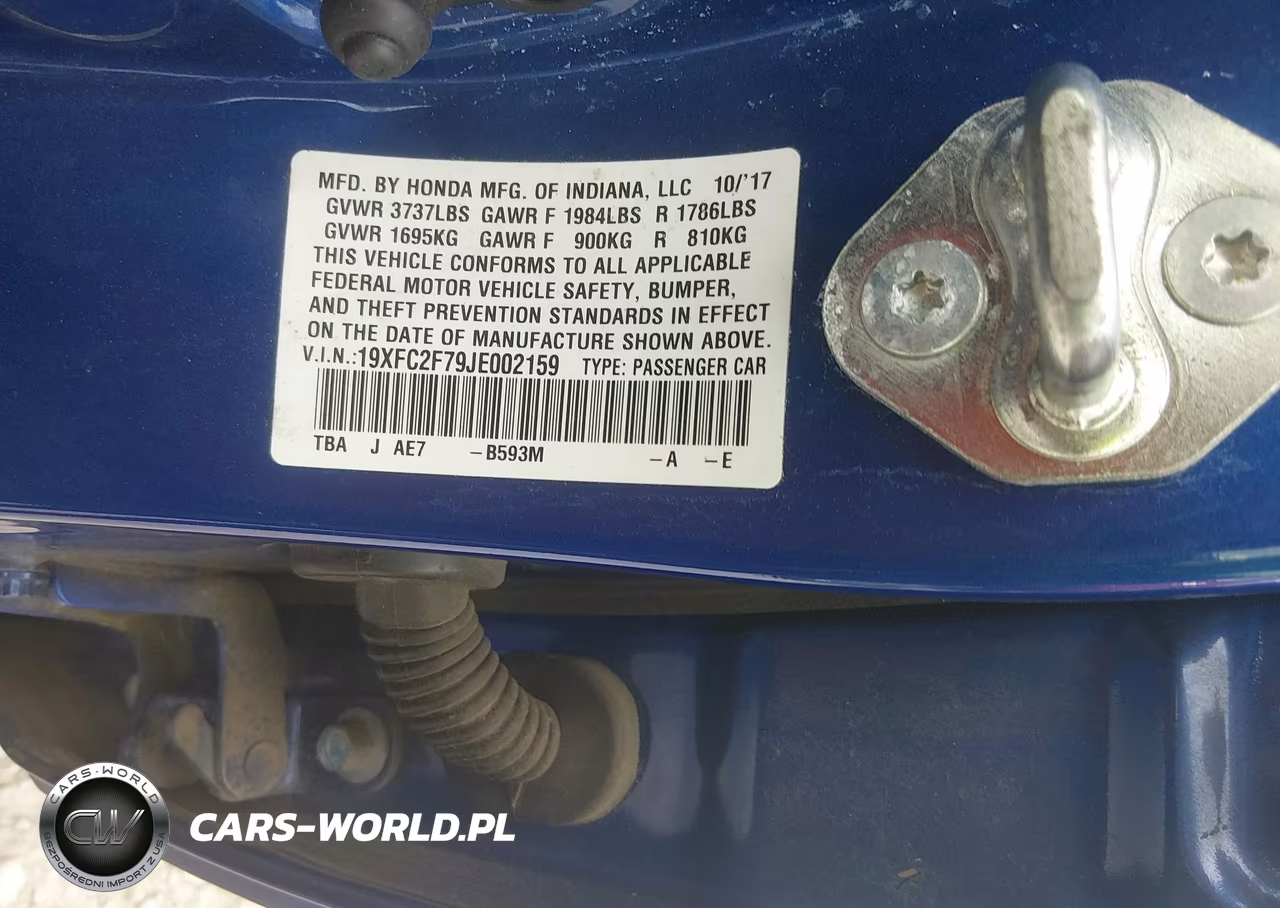 2018 Honda Civic Ex VIN:19XFC2F79JE002159 - 9