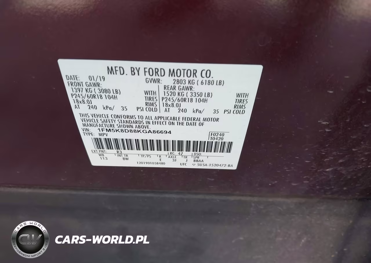 2019 Ford Explorer Xlt VIN:1FM5K8D88KGA86694 - 9