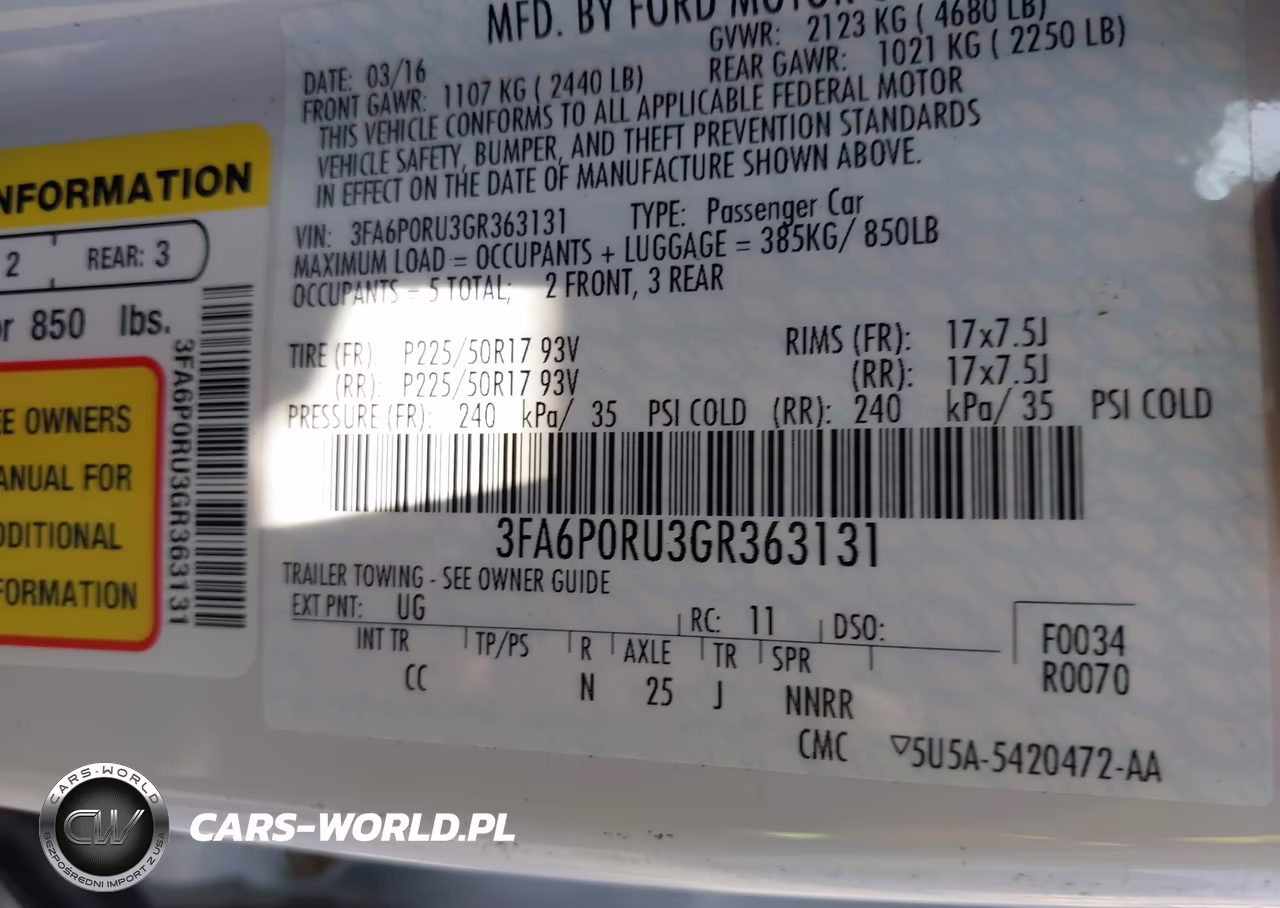 2016 Ford Fusion Hybrid Titanium VIN:3FA6P0RU3GR363131 - 9