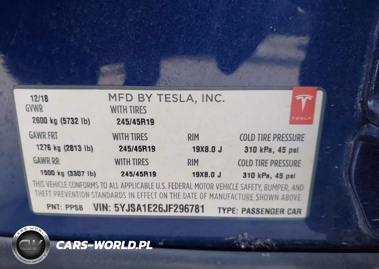 2018 Tesla Model S 100D-75D-P100D VIN:5YJSA1E26JF296781 - 9