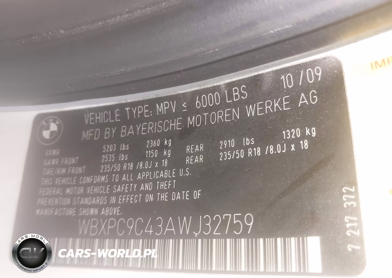 2010 BMW X3 xDrive30I VIN:WBXPC9C43AWJ32759 - 9