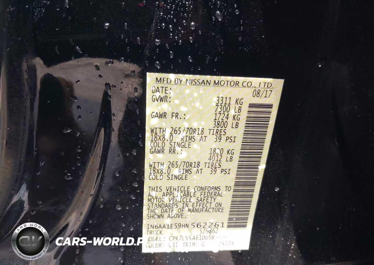 2017 Nissan Titan Sv VIN:1N6AA1E59HN562261 - 9