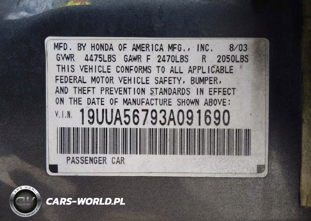 2003 Acura Tl 3.2 VIN:19UUA56793A091690 - 9