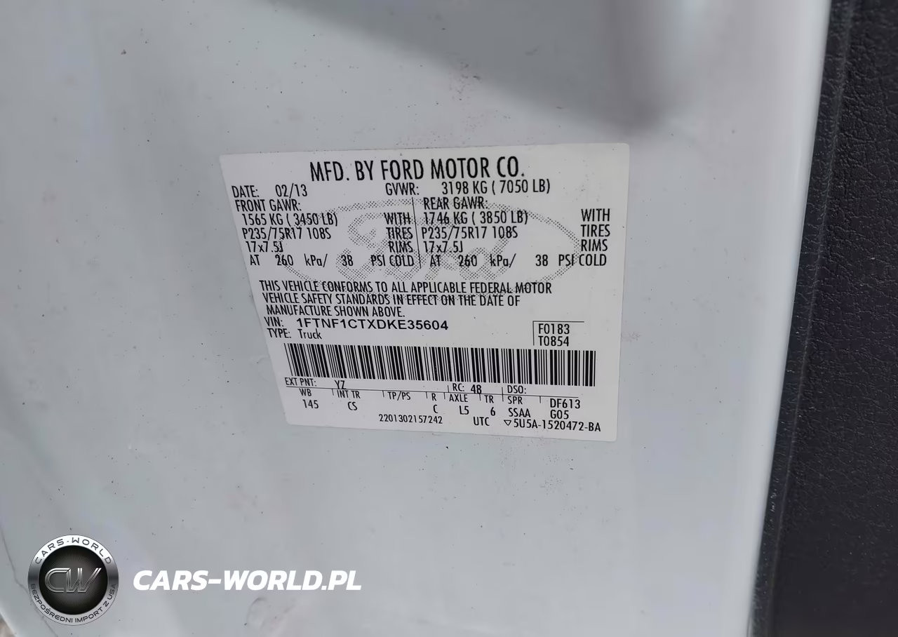 2013 Ford F-150 Xl VIN:1FTNF1CTXDKE35604 - 9
