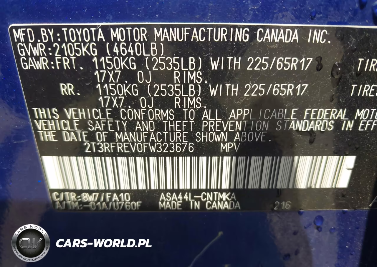 2015 Toyota Rav4 Xle VIN:2T3RFREV0FW323676 - 9