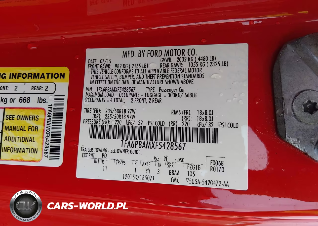 2015 Ford Mustang V6 VIN:1FA6P8AMXF5428567 - 9