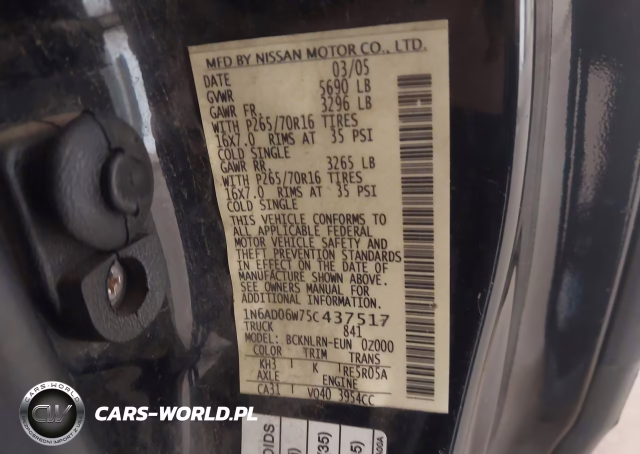 2005 Nissan Frontier Se VIN:1N6AD06W75C437517 - 9
