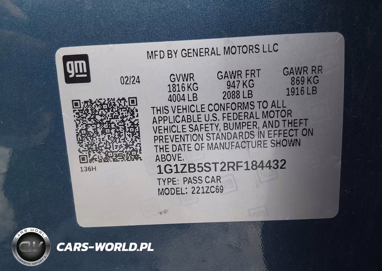 2024 Chevrolet Malibu Fwd Ls VIN:1G1ZB5ST2RF184432 - 9