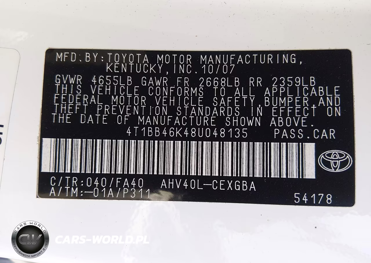 2008 Toyota Camry Hybrid VIN:4T1BB46K48U048135 - 9