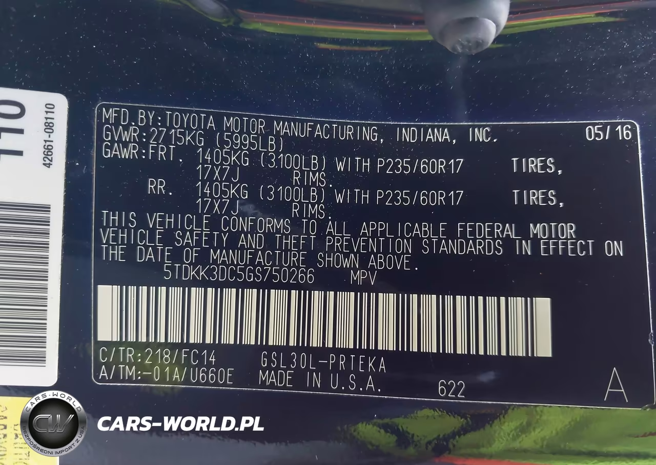 2016 Toyota Sienna Le 8 Passenger VIN:5TDKK3DC5GS750266 - 9