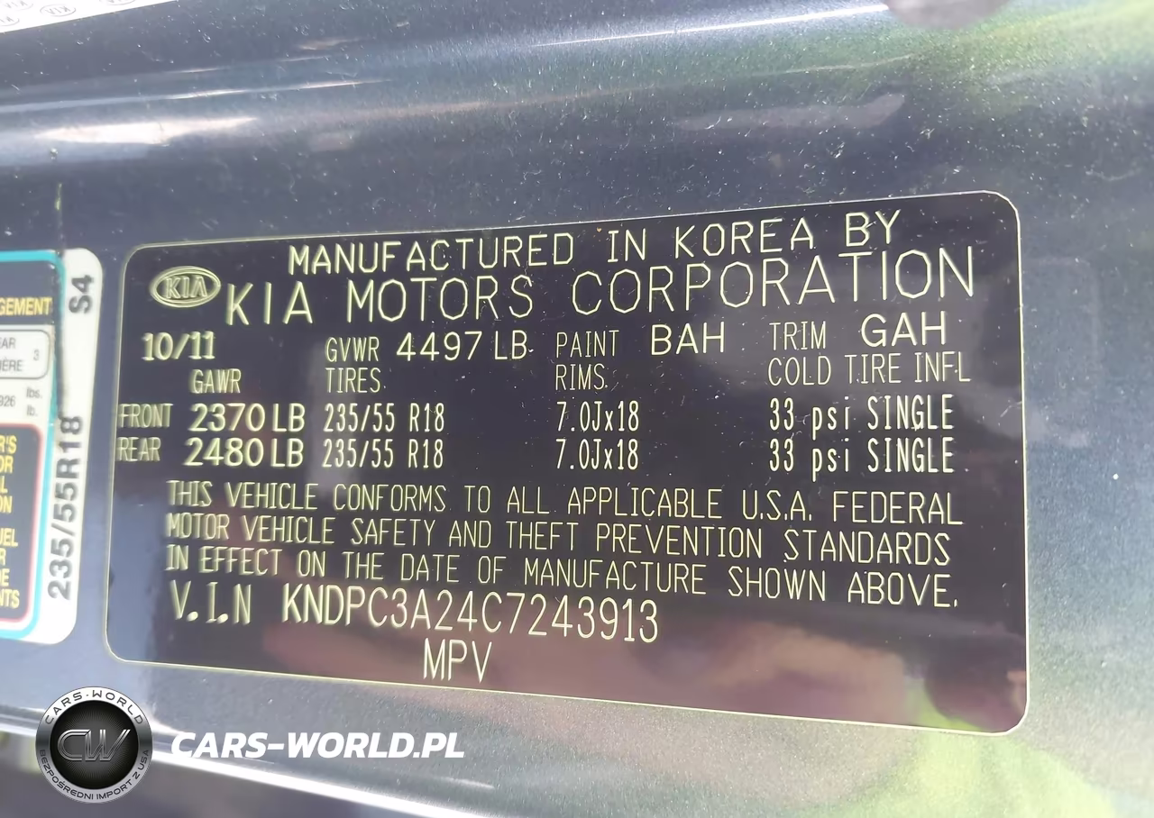 2012 Kia Sportage Ex VIN:KNDPC3A24C7243913 - 9