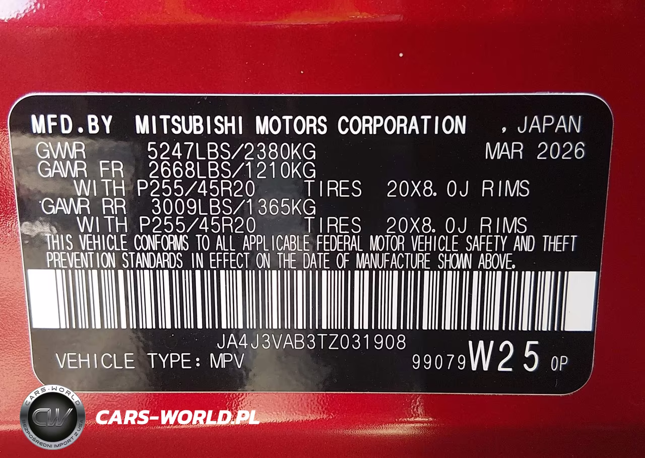 2026 Mitsubishi Outlander VIN:JA4J3VAB3TZ031908 - 9