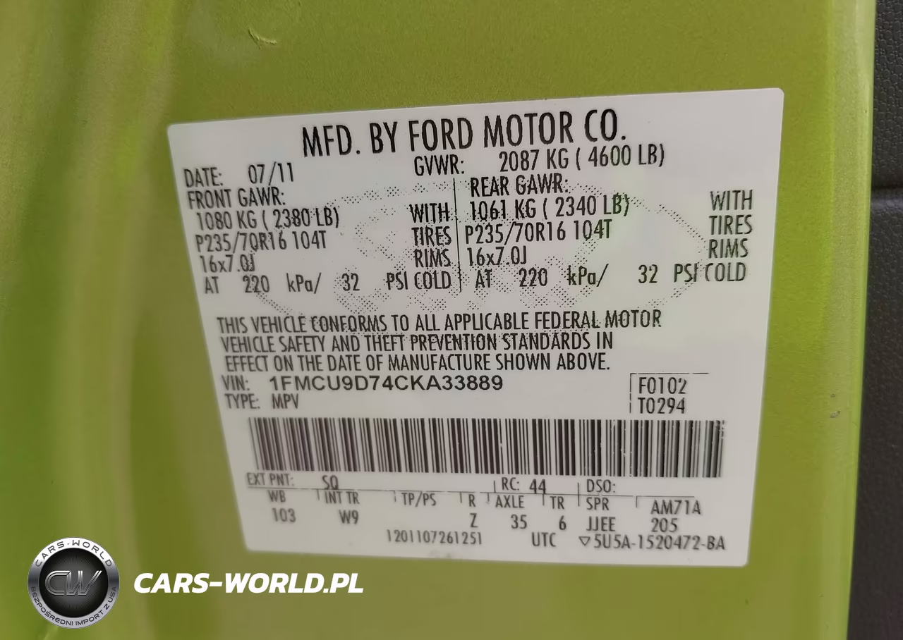 2012 Ford Escape Xlt VIN:1FMCU9D74CKA33889 - 9