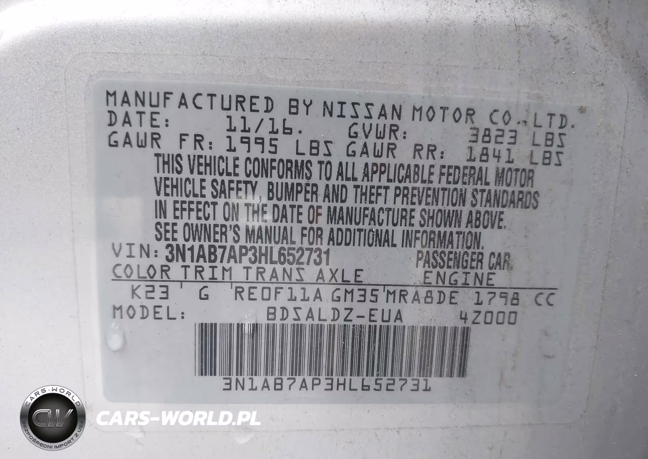 2017 Nissan Sentra Sv VIN:3N1AB7AP3HL652731 - 9
