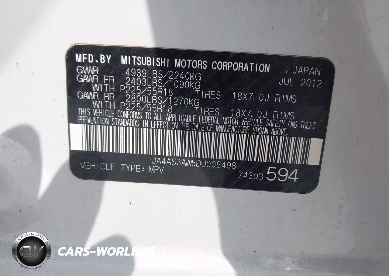 2013 Mitsubishi Outlander Se VIN:JA4AS3AW5DU006498 - 9