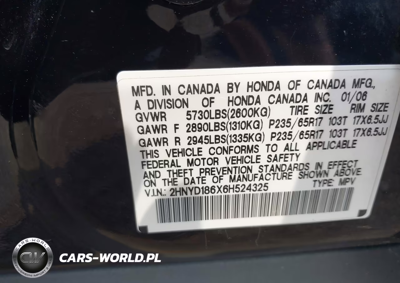 2006 Acura Mdx VIN:2HNYD186X6H524325 - 9