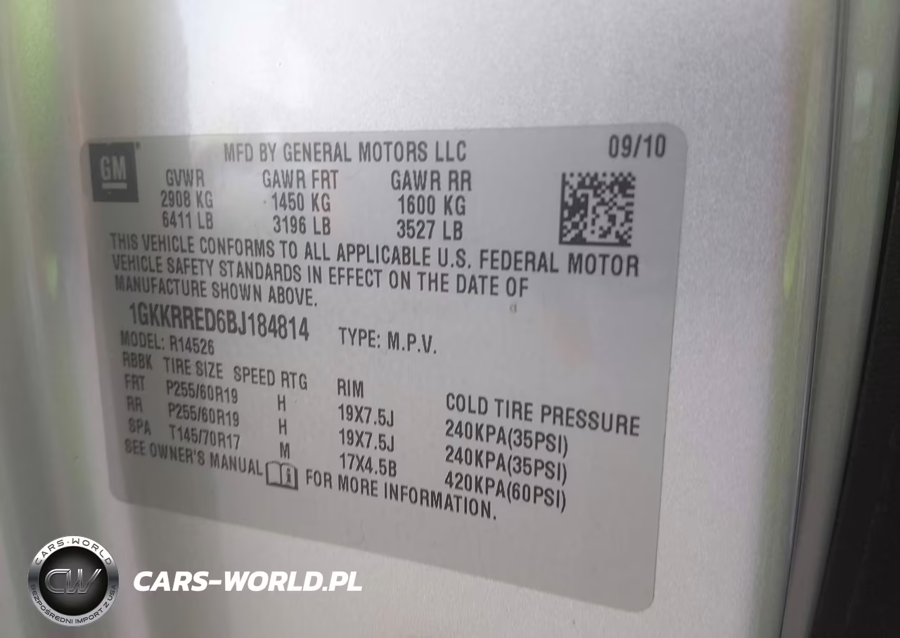 2011 GMC Acadia Slt-1 VIN:1GKKRRED6BJ184814 - 9