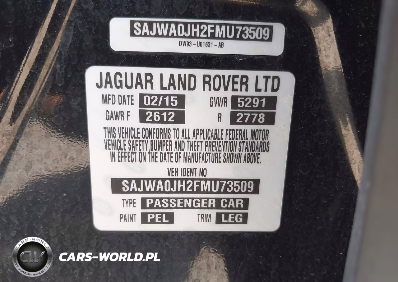 2015 Jaguar Xf Xfr VIN:SAJWA0JH2FMU73509 - 9